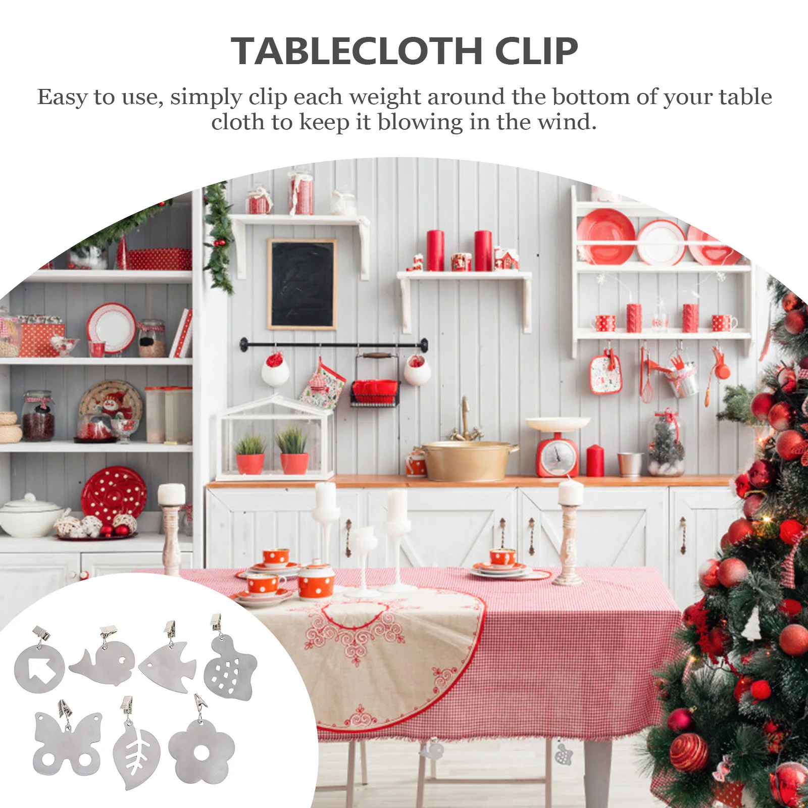 

7Pcs Tablecloth Weights Metal Clips Stainless Steel Table Cover Holders Windproof Table Skirt Clamps Tablecloth Weights
