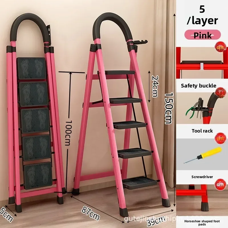 Firm Ladder, Zigzag Ladder, Folding Ladder, Three Four Five Six Step Ladder, Thickened Carbon Steel Engineering Ladder