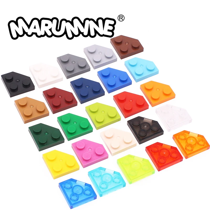 Marumine Moc บล็อกชิ้นส่วน26601แผ่นลิ่ม2x2ตัดมุม300ชิ้นชุดโมเดลอาคารอิฐประกอบปริศนา