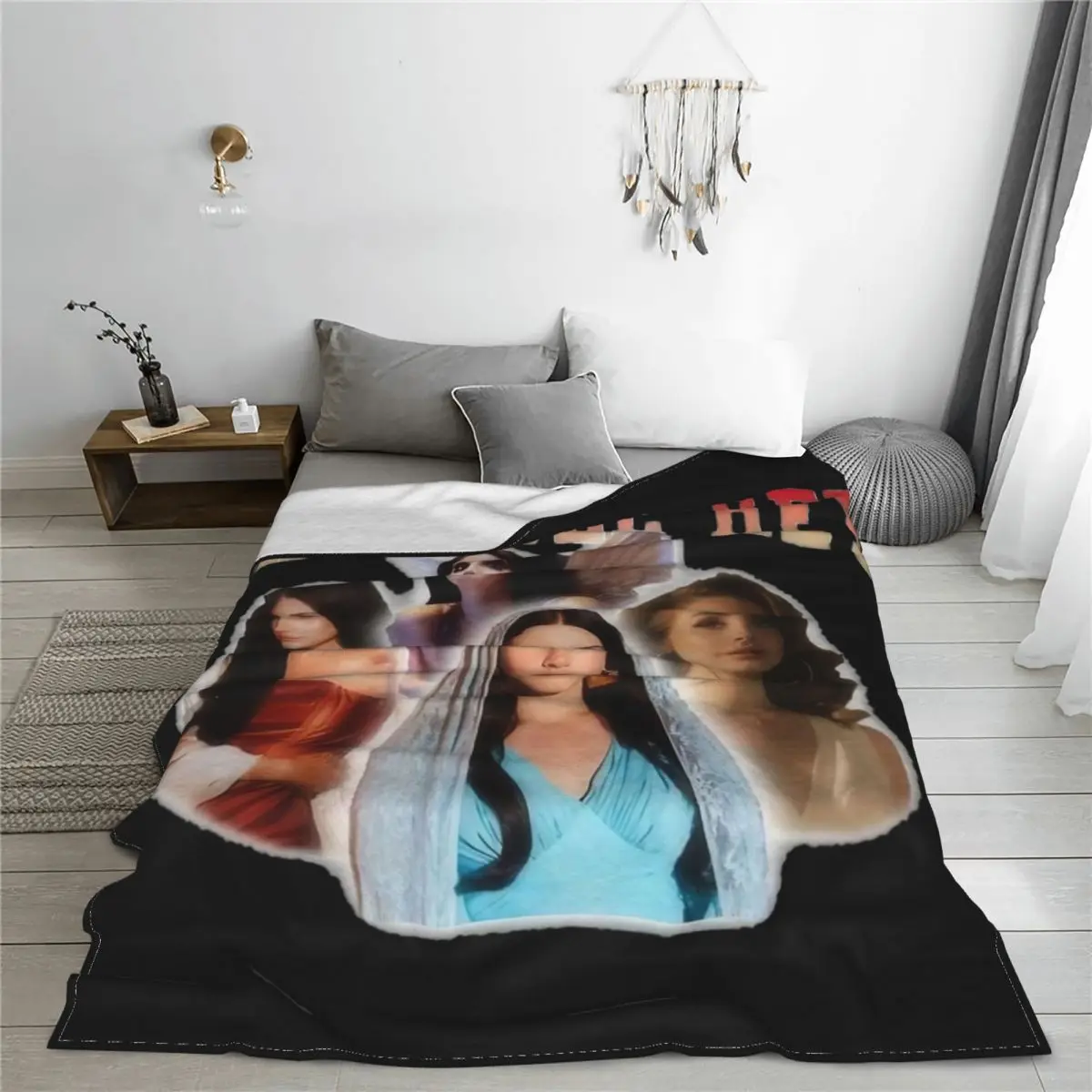 Cozy Lana Del Rey Bootleg Blanket Merchandise Room Decorative Vintage Throws And Blankets Lightweight Thin Fleece for Travel