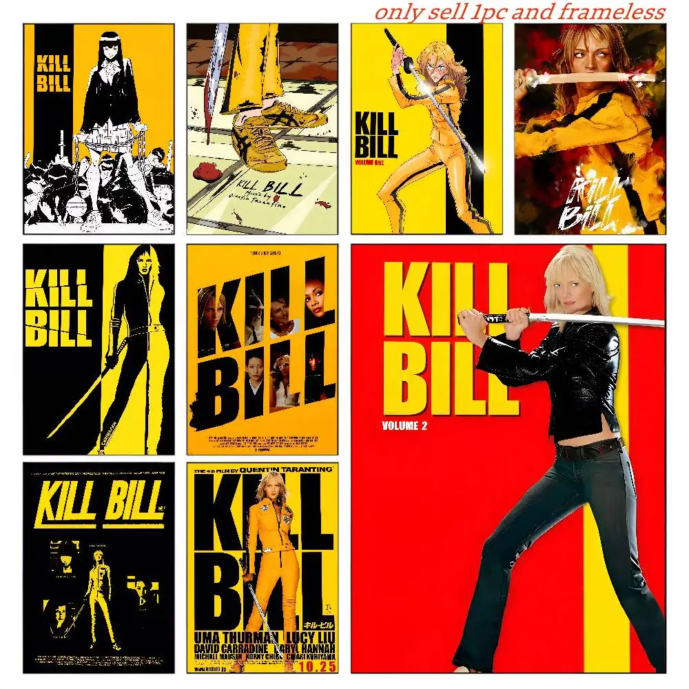 Kill Bill Poster Self-adhesive Art Waterproof Paper Sticker Coffee House Bar Dorm Room Wall Decor