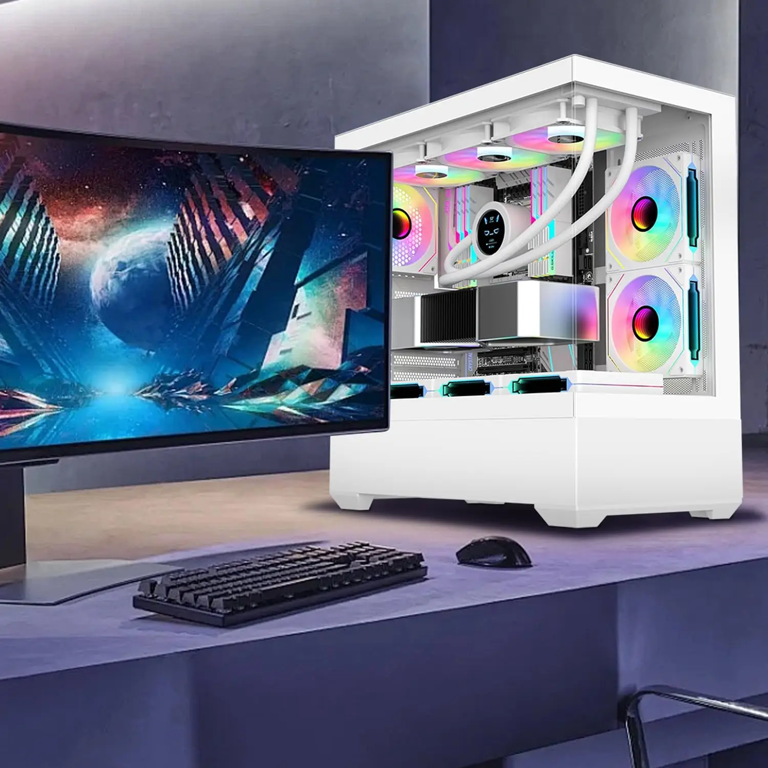 PRISM 4 PRO ARGB CPU Fan 4PIN PWM Silent Chassis Fan 120mm Infinite Mirror 5V 3PIN Motherboard Light Sync Case Cooler Fan