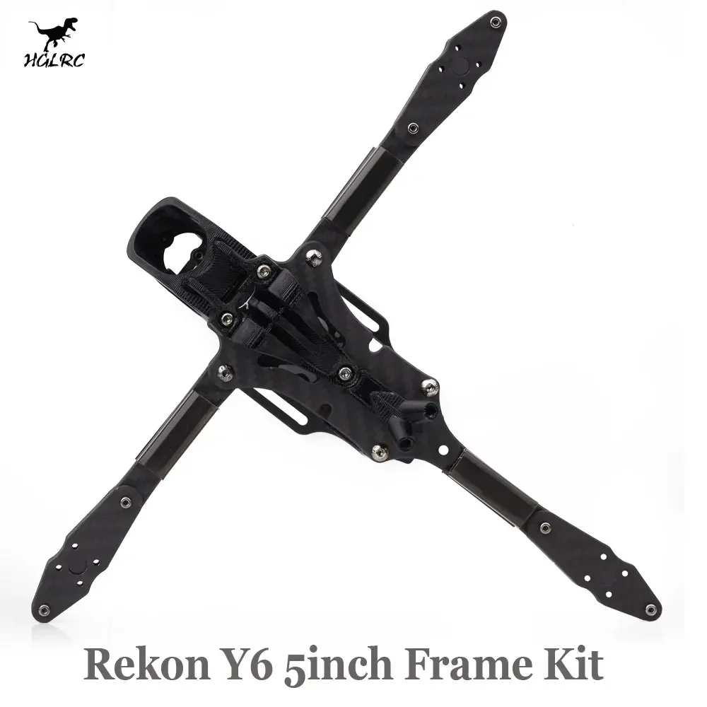 HGLRC Rekon Y6 5-inch Frame Kit Y-Type Long Endurance 3K Carbon Fiber Compatible Analog/O3/Moonlight Kit VTX