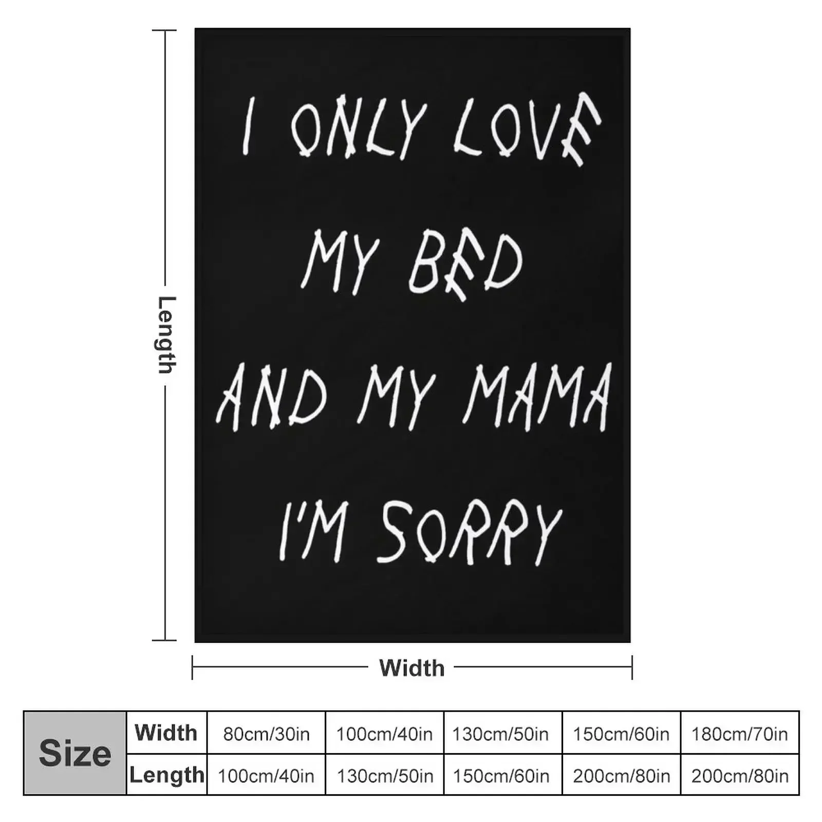 I Only Love My Bed And My Mama I'm Sorry Drake Lyrics God's Plan Throw Blanket Soft Big bed plaid Blankets
