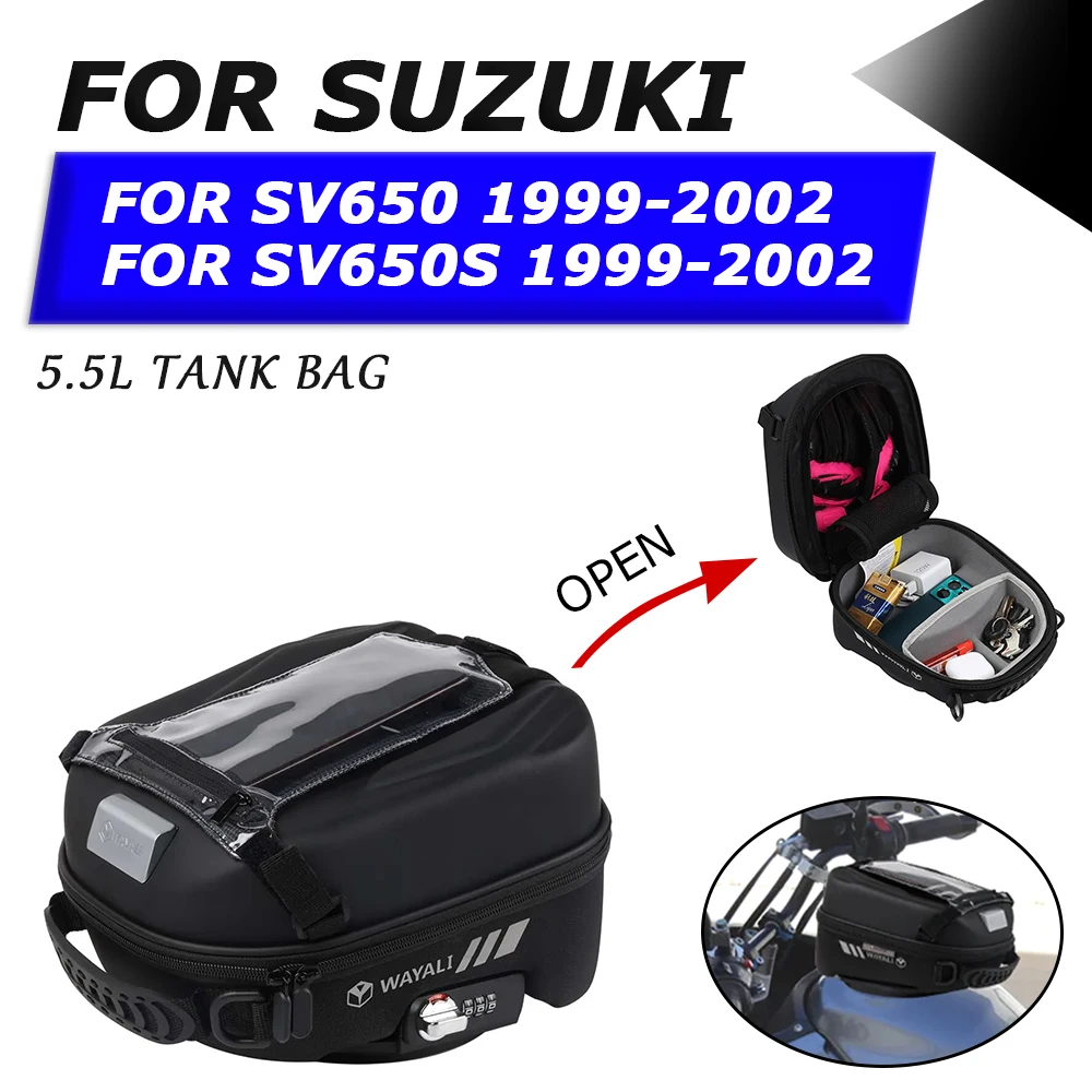 

Motorcycle Tank Bag For SUZUKI SV650 S SV650S SV 650 650S 2002 Accessories Luggage Tanklock Racing Backpack Navigation Phone Bag