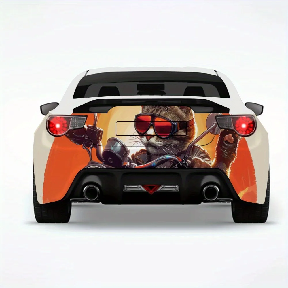 

Cool Cat Biker Car Sticker,Automotive Car Vinyl Wraps for Decoration and Protection - Waterproof Self - Adhesive Vinyl Decal, Ma