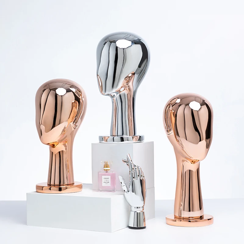 High-end electroplated head mold props, hats, jewelry display racks, clothing store windows, dummy head models, wigs display rac
