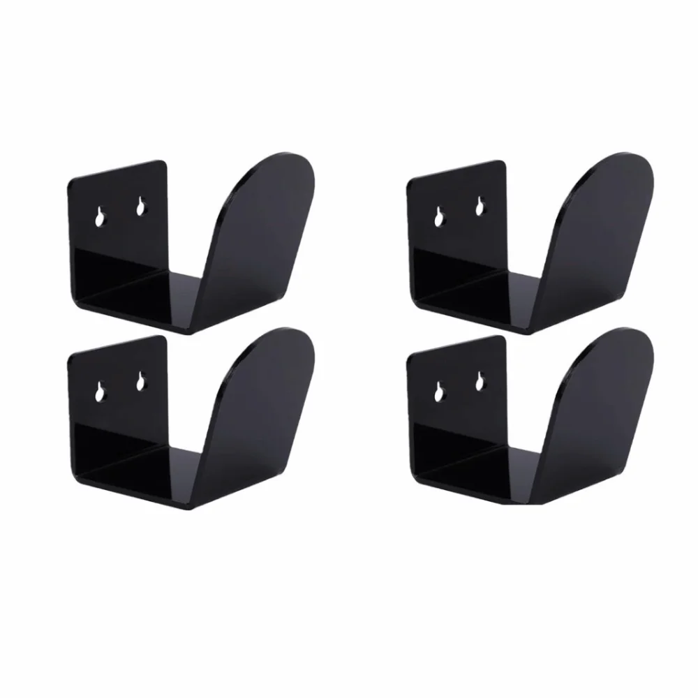 4PCS Black Baseball Glove Wall Mount Acrylic Screw Mounting Softball Glove Holder Glove Storage Rack Glove Collection Display