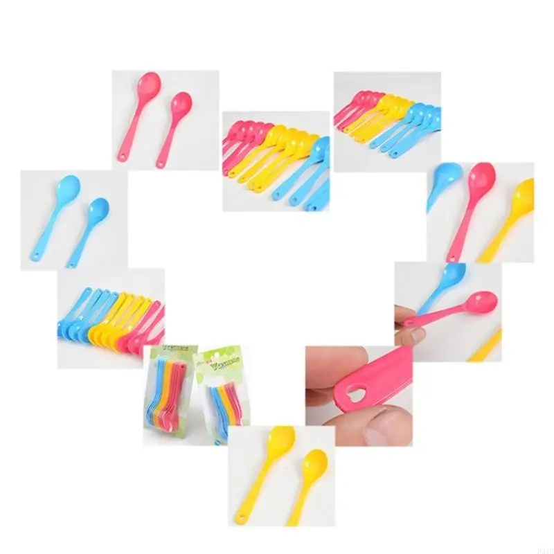 12 قطعة من ملاعق الأطفال البلاستيكية المخصصة للطعام للرضع والتدريب على الطعام وتغذية الطعام وأدوات المائدة للأطفال الصغار P31B #2