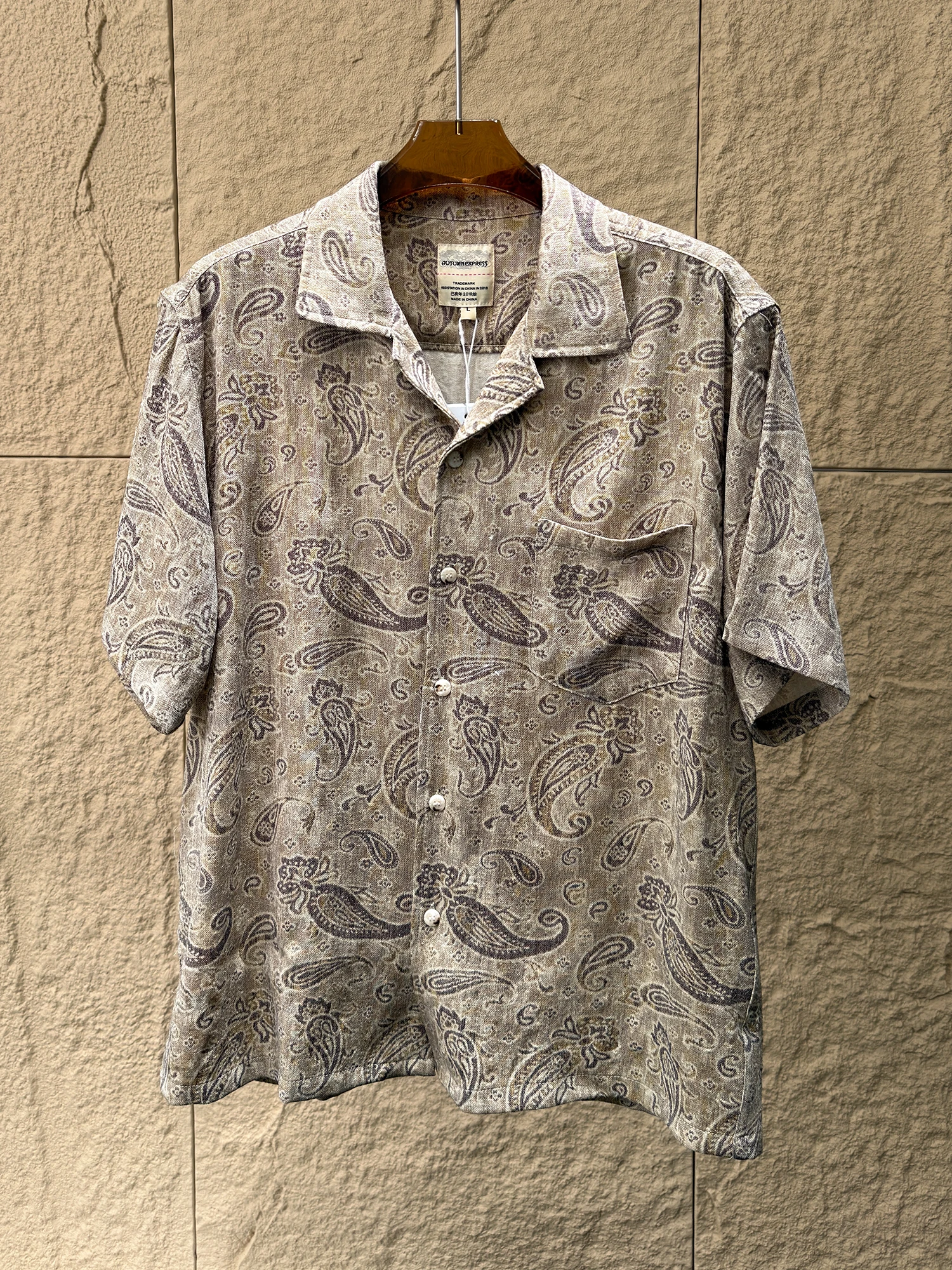 

Retro Style Linen Men's Casual Shirt Vintage Print Short Sleeve Loose Fit Comfortable Breathable Summer Fashion Top