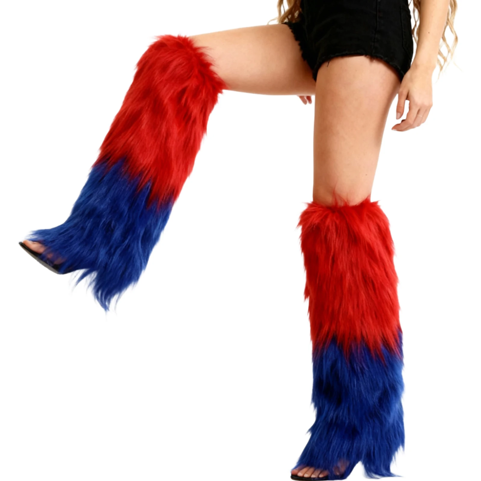 Women's Faux Furs Leg Warmers Plush Oversleeves Carnival Costumes Accessories Furry Fuzzy Leg Warmers Soft Boot Cuffs Cover