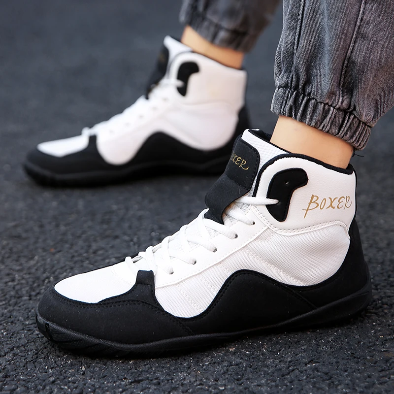 Best Selling Men Wrestling Shoes Black Red Boxing Shoes for Mens Big Size 46 Fighting Boots Man Designer Gym Training Shoe