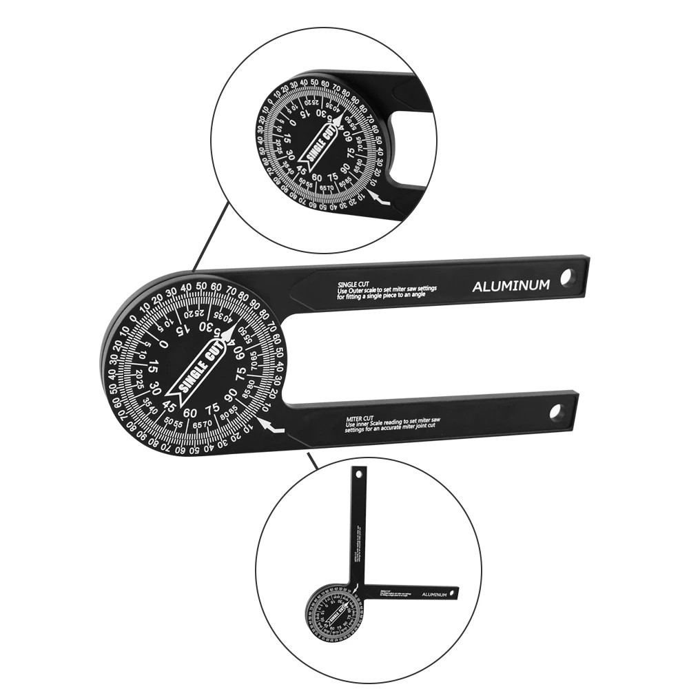 Imagem -06 - Mitra Saw Transferidor Angle Finder Precisão Laser Escalas Gravadas Gauge Canto Carpintaria Polegada Profissional