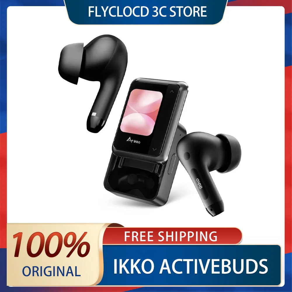 Ikko Activebuds Ai Translate Headset Touch Screen Headphone Intelligent Earphones Noise Reduction Active Record Headset Custom