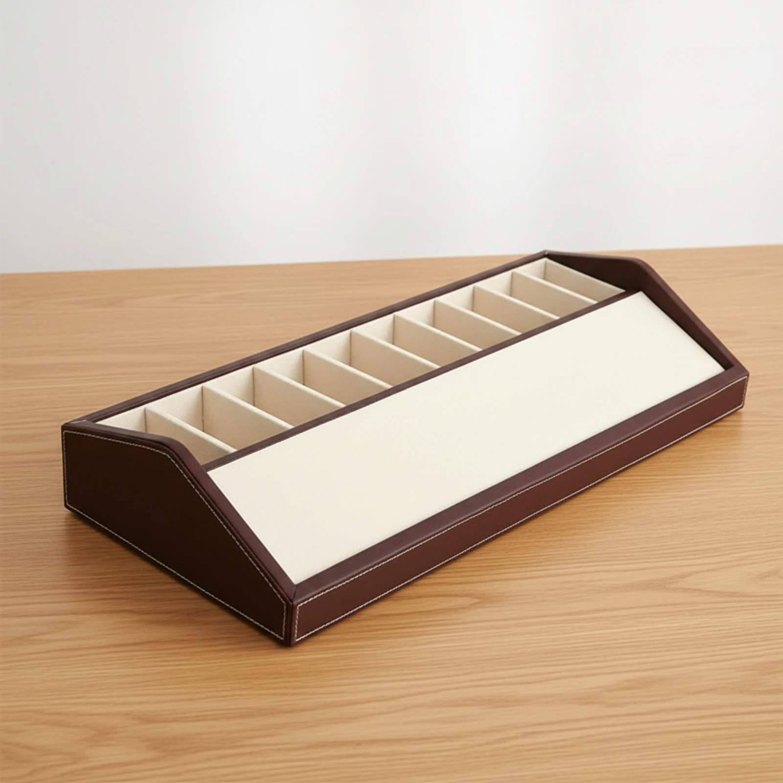 Belt Display Box Structured Sloped Belt Display Case with Fabric Li-Ning Space-Saving Scratch-Resistant for Wardrobe