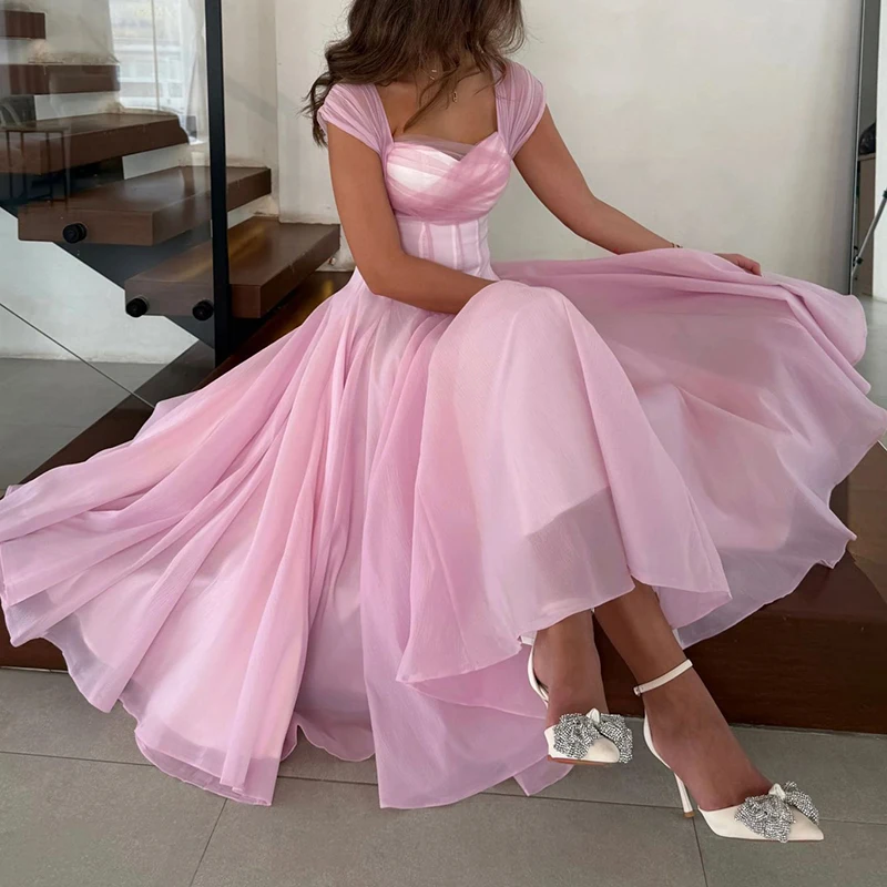 Women Fashion Backless High Waisted Ball Dress Elegant Christmas Party Long Dresses 2025 Sexy Square Neck Sleeveless Mesh Dress - view 4