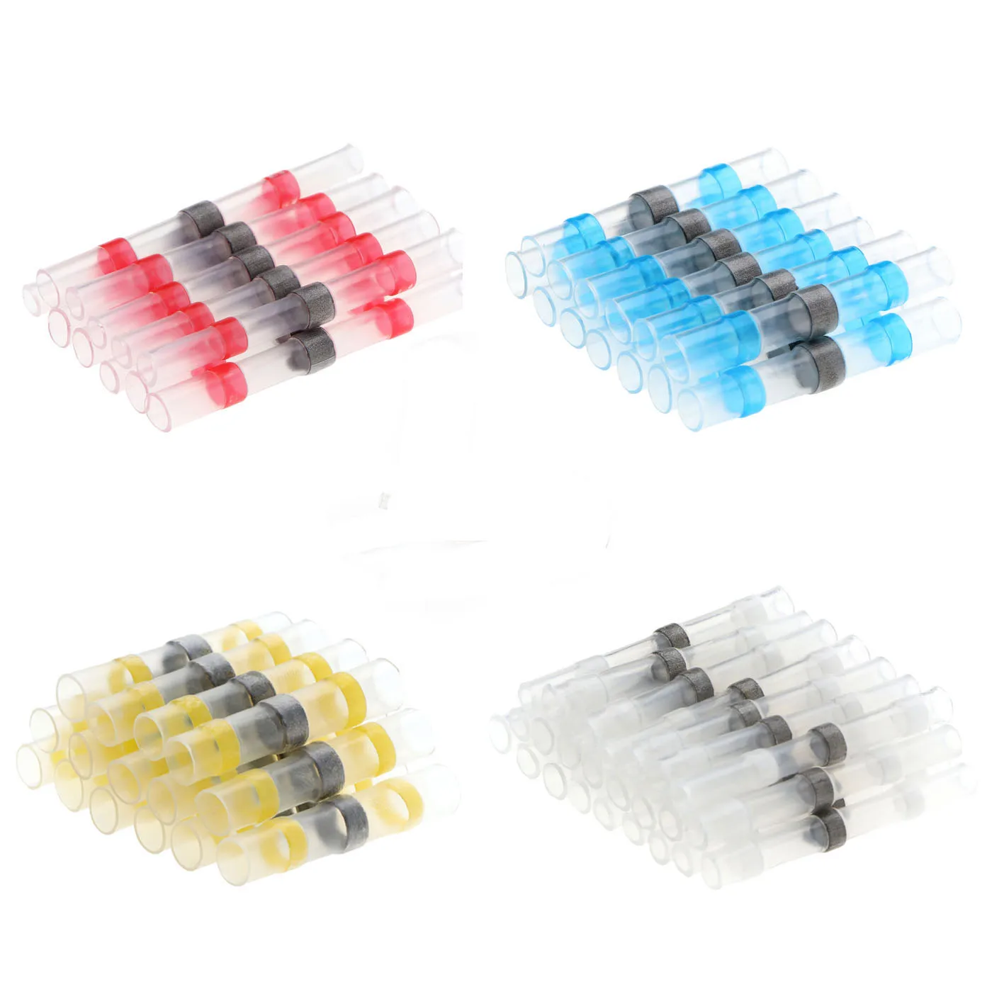 800/500/300250/200/100/50pcs Waterproof Solder Wire Connectors & Heat Shrink Butt Crimp Connectors Electrical Wire Terminals