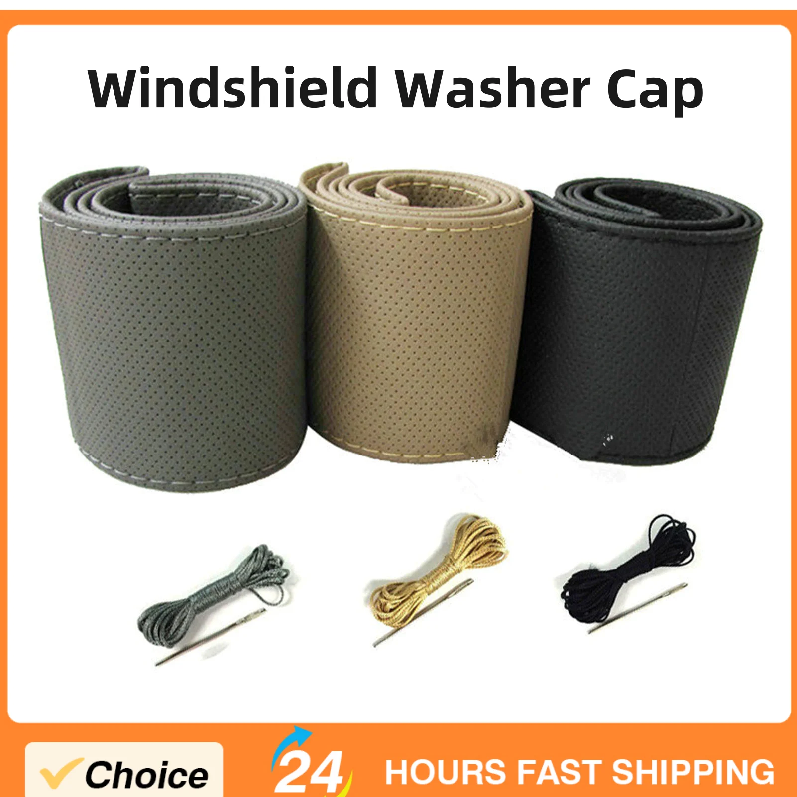 

Car Steering Wheel Cover Universal For Car Hand Sewing Perforated Microfiber Leather Steering Wheel Cover 38cm Auto Exterior