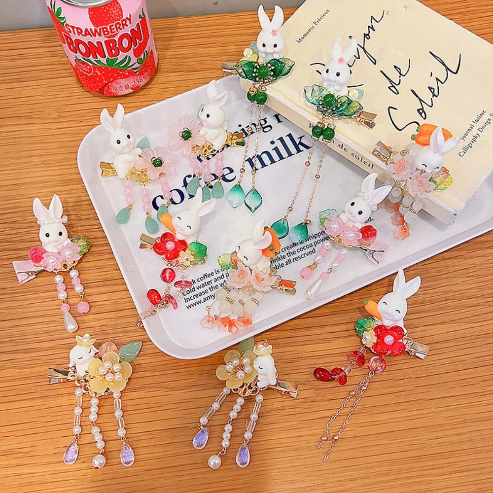 Lovely Cute Princess Antique Tassel Ancient Rabbit Shape Hair Clip Hair Accessories Children's Hair Clip Chinese Style Hairpin