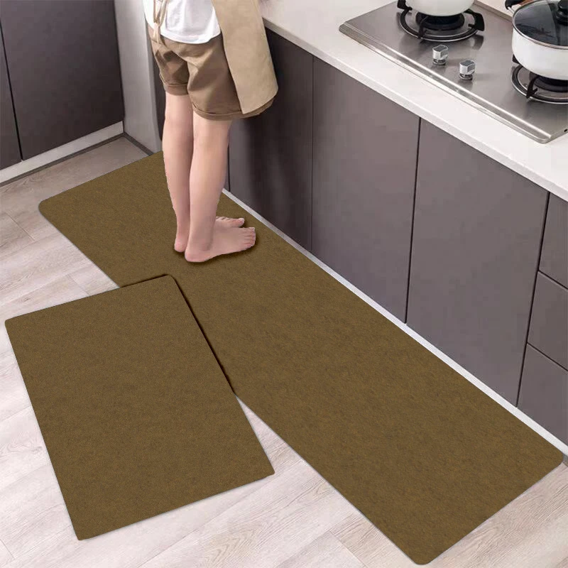 Solid color simple series kitchen floor mat 1 piece diatom mud floor mat super non-slip and super absorbent home decoration