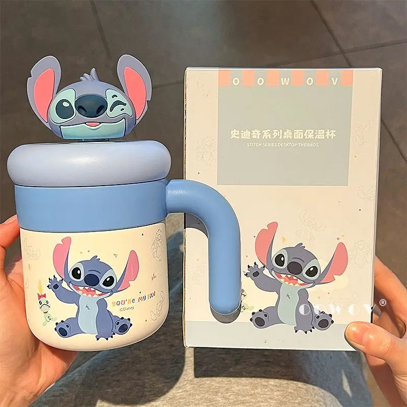 

Disney Stitch Cartoon Mug High Beauty Cute Nick Wilde Judith Laverne Hopps with Straw Water Cup Can Keep Warm Birthday Gift