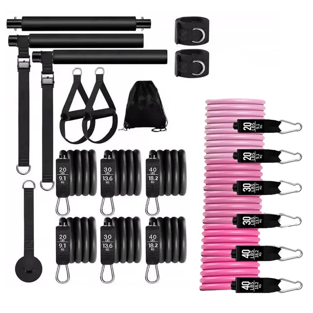 180LB Strong Pilates Resistance Band and Barrel Set Multifunctional Portable Home Fitness Equipment