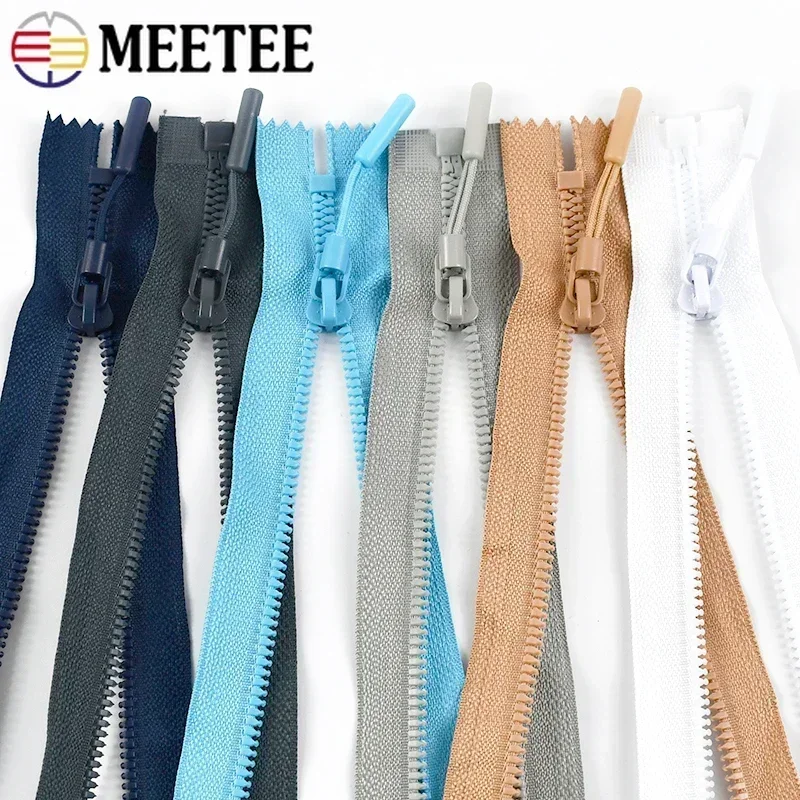 Meetee 2/5/10Pcs 5# Resin Zipper 15/18/25cm Close-End 40-80cm Open-End Sewing Zippers Bag Jacket Zips Closures DIY Accessories