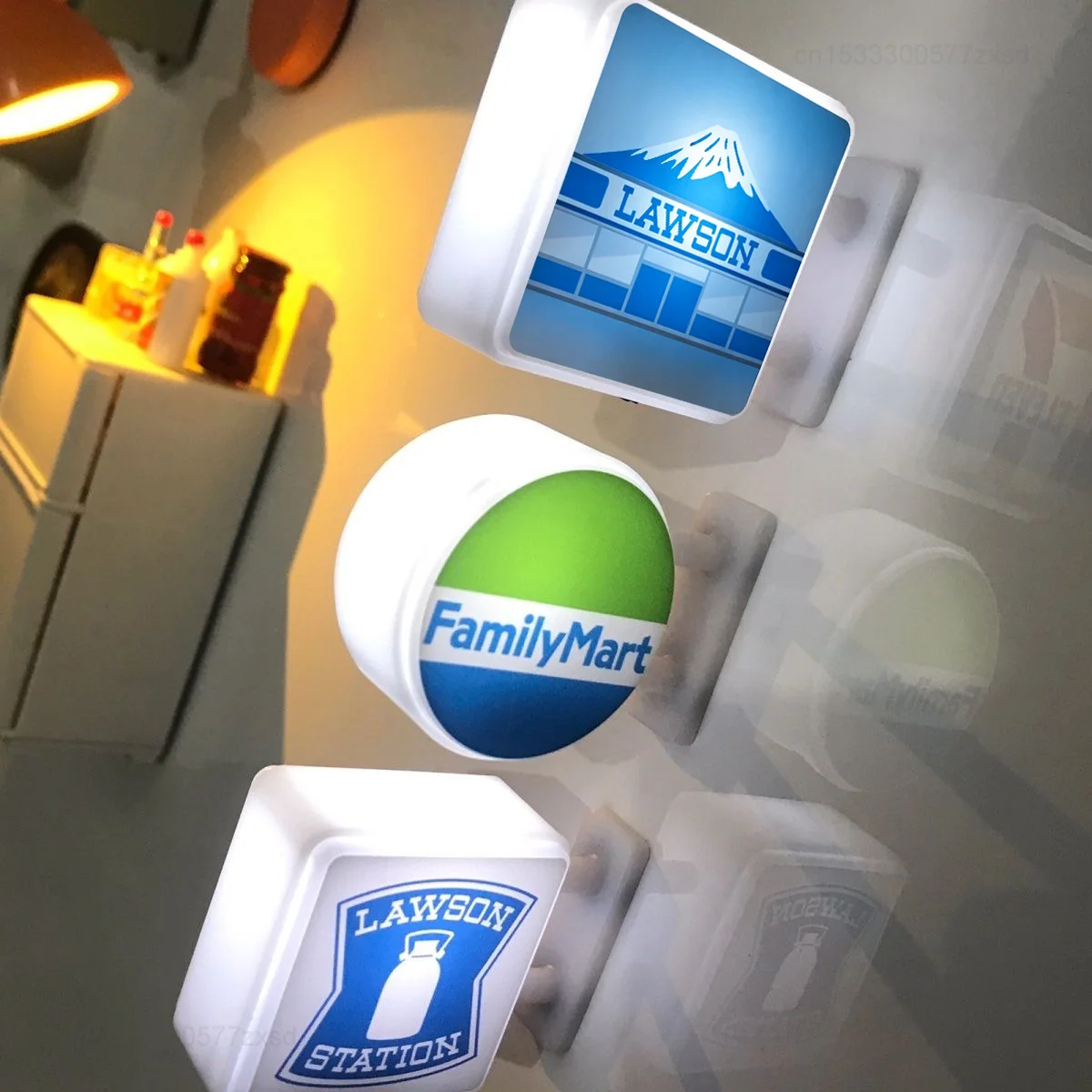 Hot Creativity Convenience Store Fridge Magnet Miniature Model Magnetic Decorate Night Light Atmosphere Light Glowing Signboard
