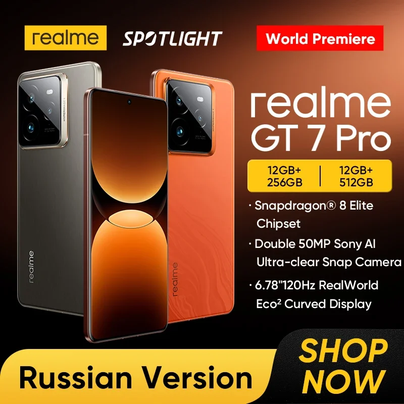 [Estreno mondiale] realme GT7 Pro Smartphone Snapdragon ®   8 Chipset Elite 50MP Periscope Sony Snap Eco2 Display curvo 6500mAh IP69