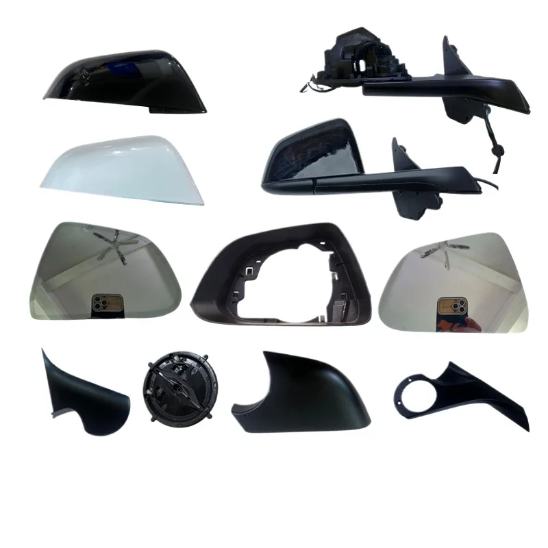 

for Tesla Model Y 3 S X Rearview Mirror Housing, Mirror Glass, Folding Base, Electroplated Lower Cover Assembly