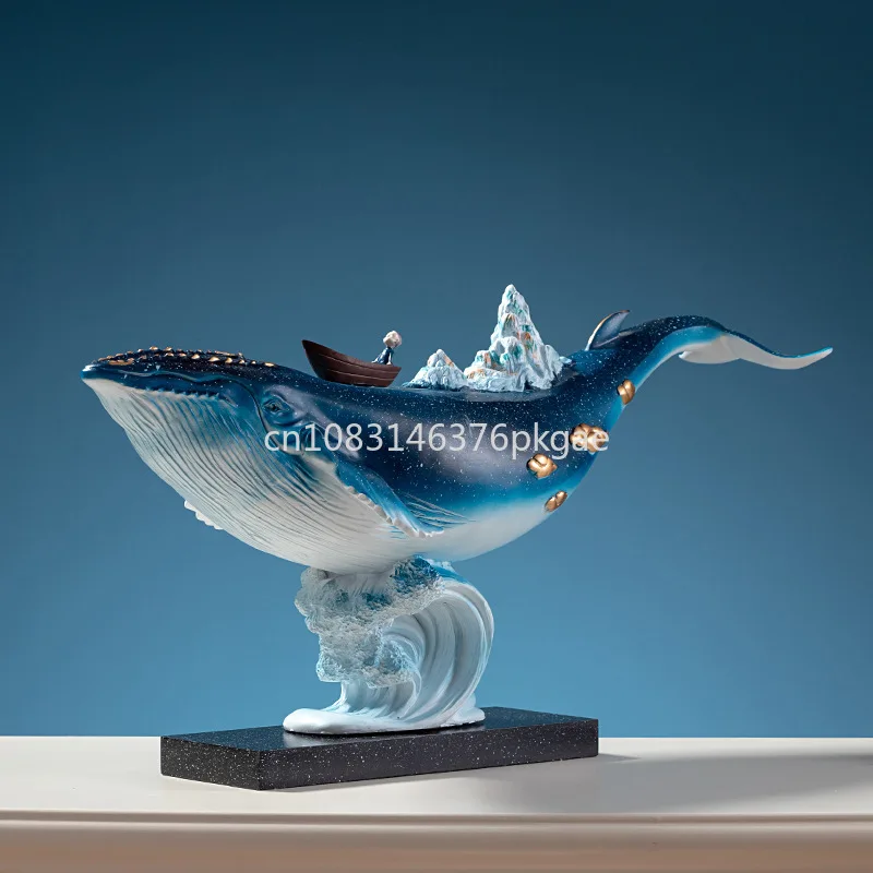 

Light Luxury Whale Decoration TV Cabinet Living Room Home Art Creative Soft Decoration High-grade Gifts