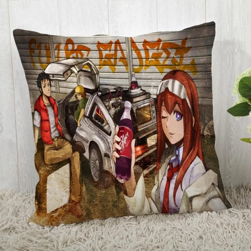 Steins Gate Pillow Cover Customize Pillow Case Modern Home Decorative Pillowcase For Living Room 45X45cm