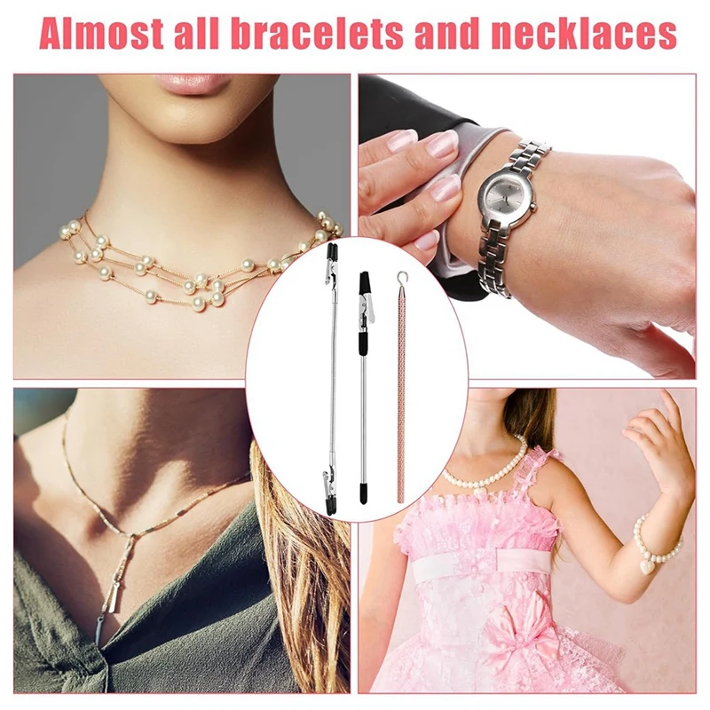 ABVA-3Pcs Bracelet Helper Tools, Wearing Assistance Hook And Clips Quick Wear And Disassembly Fastener Helper Tool
