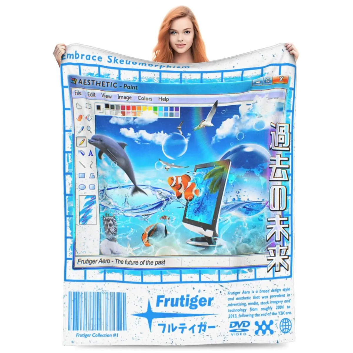 Super Warm Blanket Camping Frutiger Aero Fashion Collection Bedding Throws Flannel Bedspread For Outdoor Novelty Sofa Bed Cover