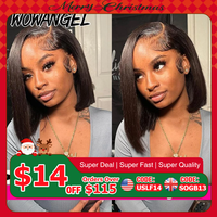 Wow Angel 13x6 HD Lace Front Wigs Short Bob Straight Lace Frontal Human Hair Wigs Pre Plucked Lace Melted Brazilian For Women