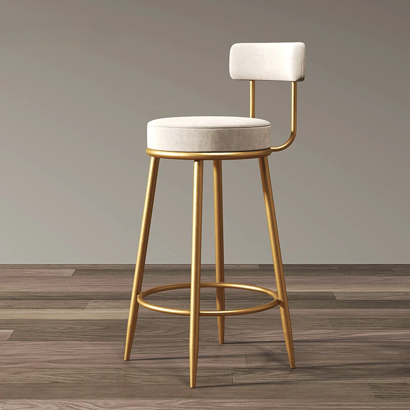 Designer Nordic Modern Bar Chairs Lounge Luxury Gold Metal Counter Bar Stools High Quality Illas Para Barra Salon Furniture