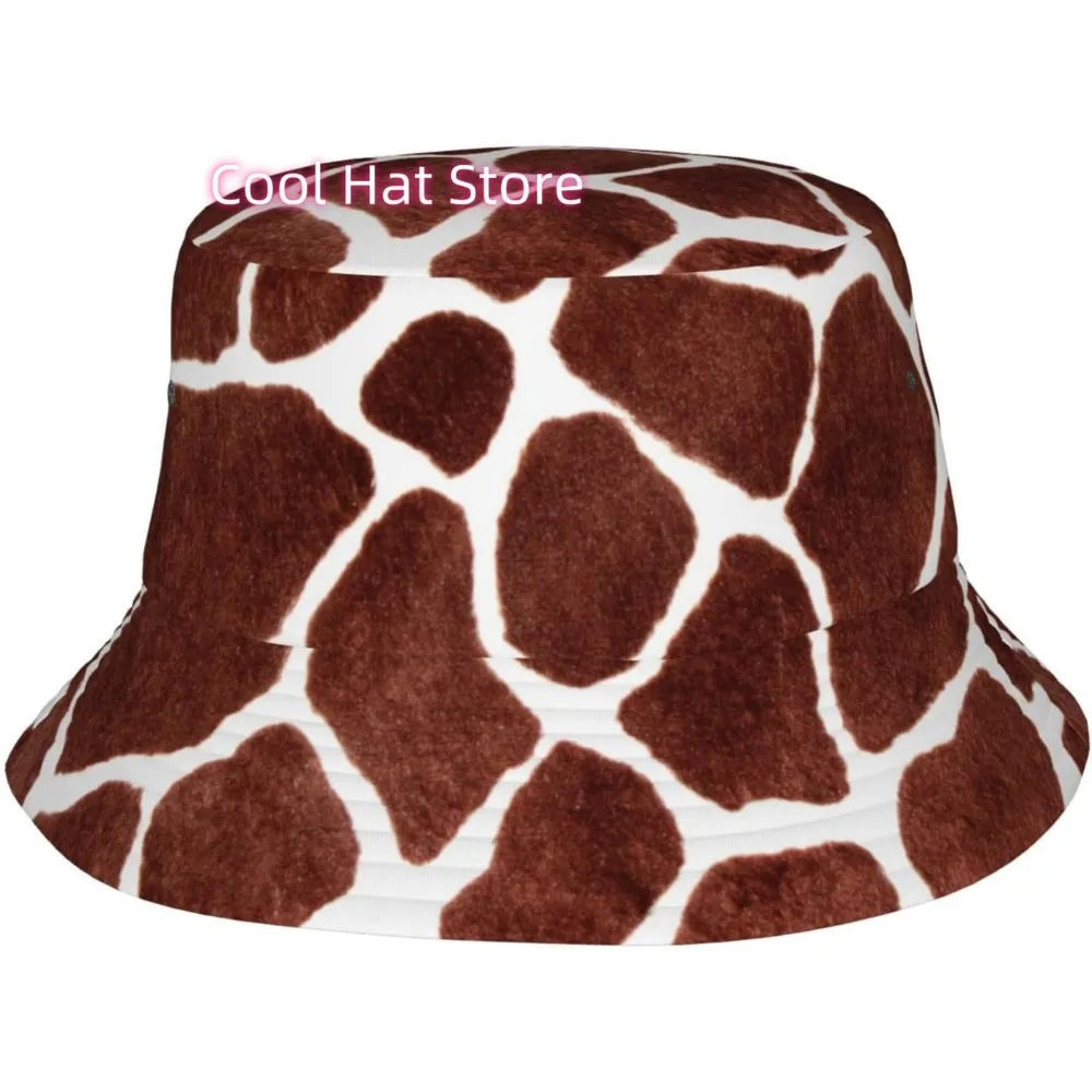 Giraffe Spots Print Bucket Hat Summer Fisherman Cap Travel Sun Hat for Women and Men