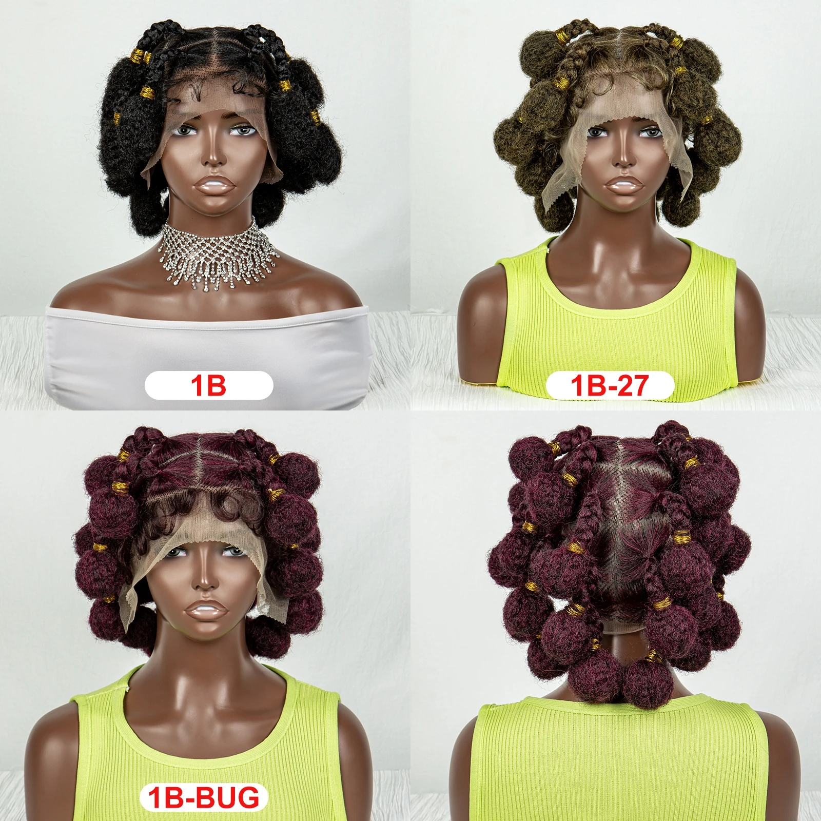 Perucas trançadas para mulheres negras, perucas trançadas com cabelo de bebê, marrom claro, feito à mão, trança africana