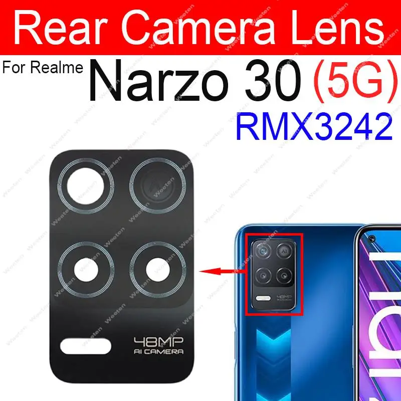 Rear Camera Lens Glass For Realme Narzo Narzo 10 10A 20 20A 30A 20 Pro 30 30 Pro 4G 5G Back Camera Lens Repair