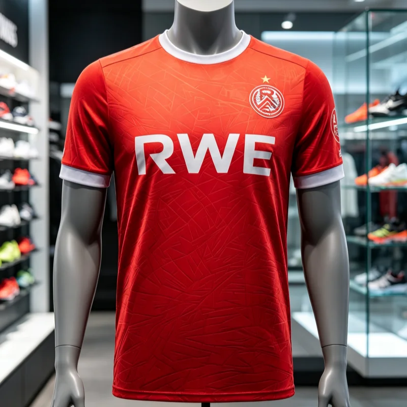26-27new Rot Weiss E-Essen Niche Fan Customized Casual Sports Fast Drying Breathable 3D Printed Tee for Home and Children's Wear
