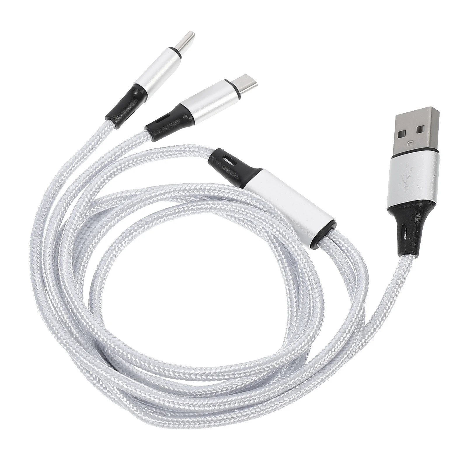 

Dual Head Nylon Braided Phone Charging Cable USB Type-C Data Transmission Cord USB Date Line Charging Data Line