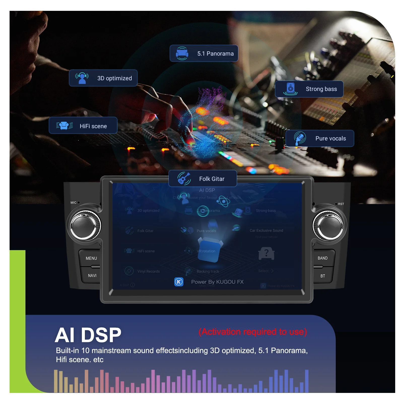 Podofo 1Din Android 4+64G Autoradio für FIAT Punto 05-09/Linea 07-11 Carplay Android Auto GPS WIFI Mirror Link Auto-Audio-Stereoanlage – Detail 22