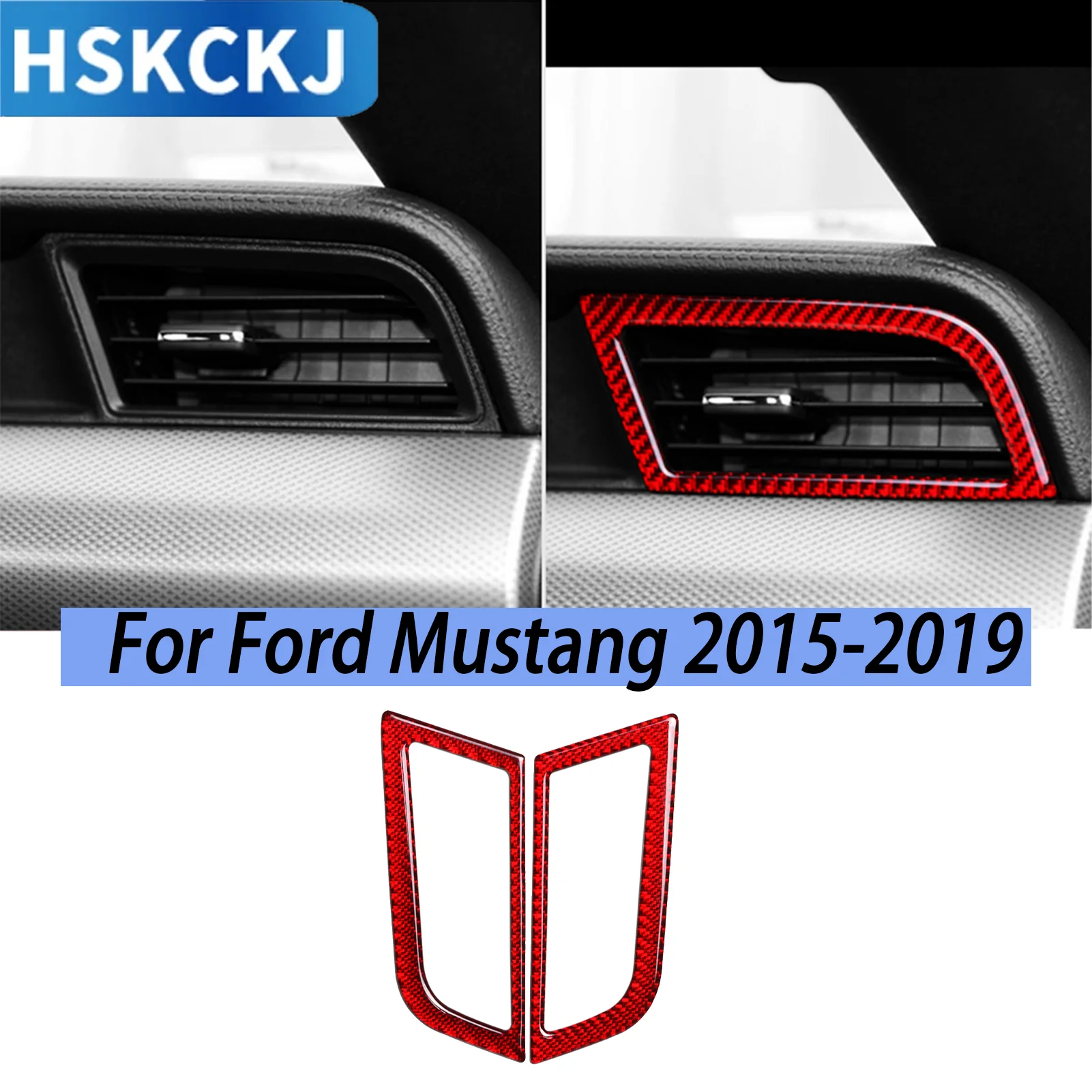 For Ford Mustang 2015-2019 Carbon Fiber Side Air Vents Compatible with Left Right Hand Drive
