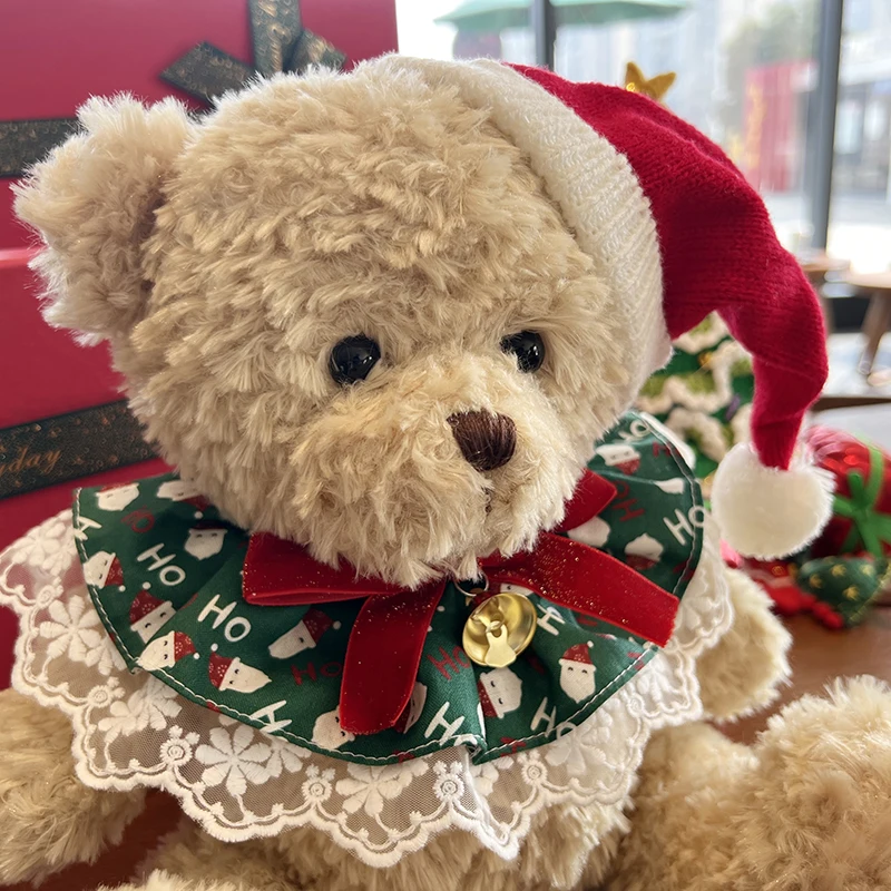 exquisite Christmas Series Plush Toys Bear Wear Christmas Hat Stuffed Animals Plushies Doll Christmas Party Window home Decor