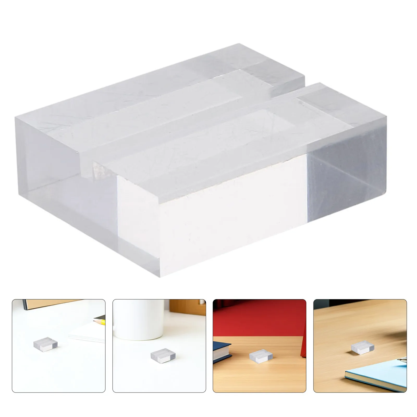 

24Pcs Acrylic Business Card Holder Desk Tabletop Transparent Mini Stand Stable Base Portable Elegant Display for Office