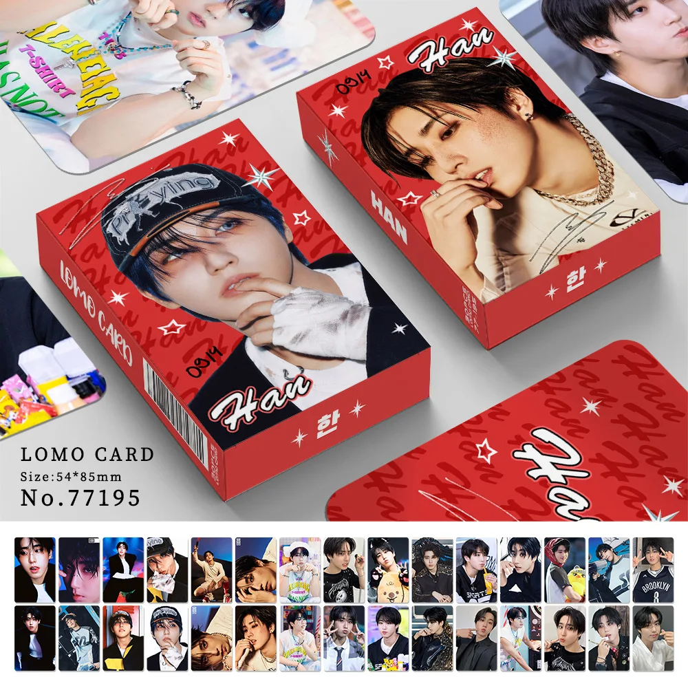 Stray Kids 30 Uds KPOP nuevo álbum KARMA Hwang Hyun Jin álbum Personal Idol Fan colección láser foto pegatinas LOMO tarjeta regalos
