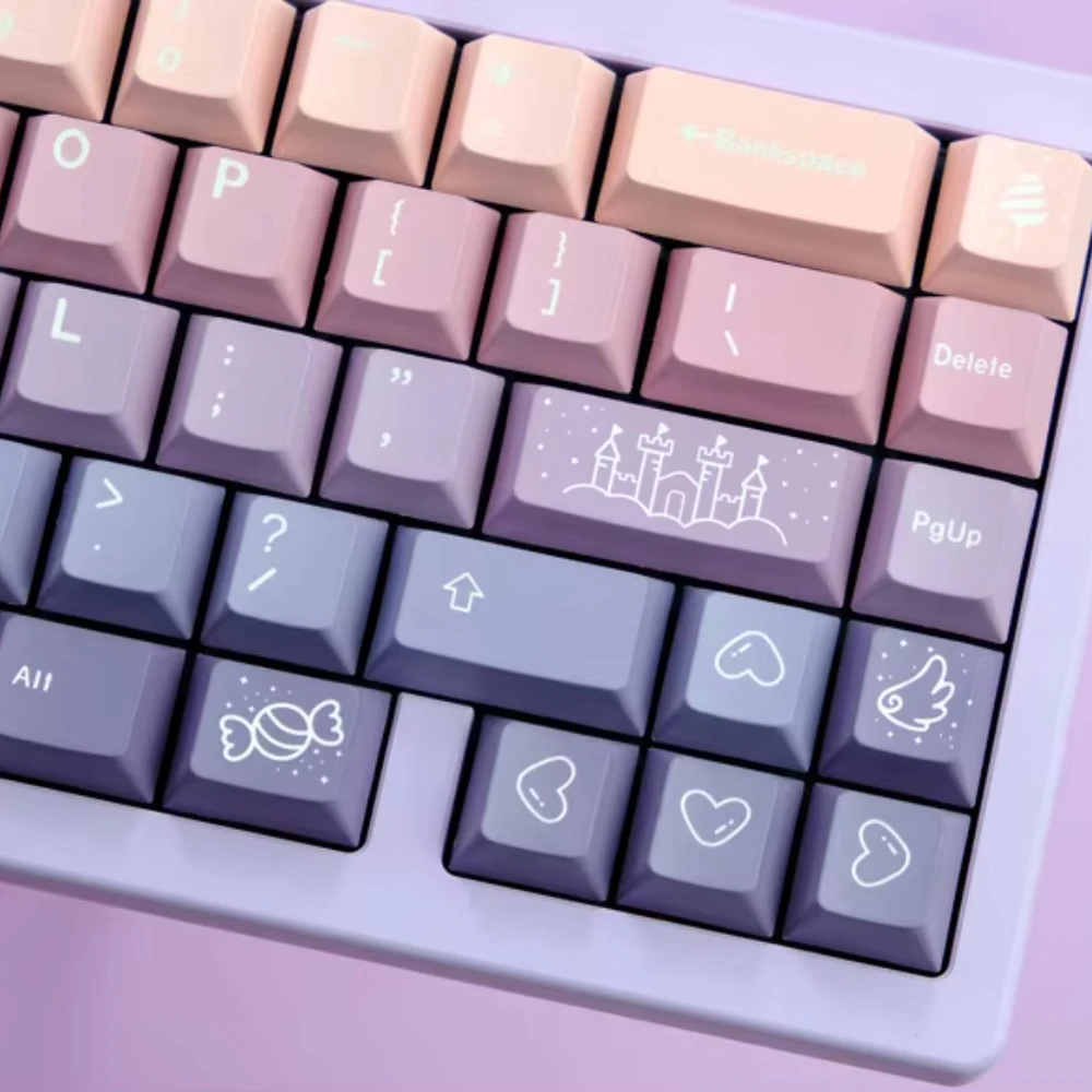 

PBT Gradient Fairy Tale Star Moon Keycaps Set Cherry Profile Dye Sublimation Key Cap For Cherry MX Switch Mechanical Keyboard