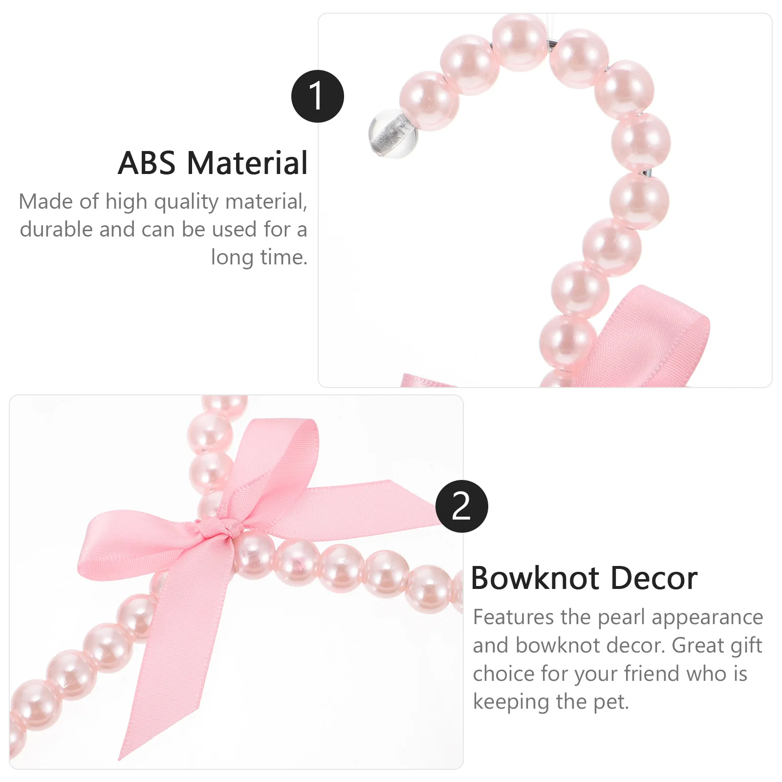 

5 Pcs Pet Clothes Hanger Durable Abs Material Pearl Appearance Bowknot Decor Dog Clothing Organizer Apparel Rack Holder