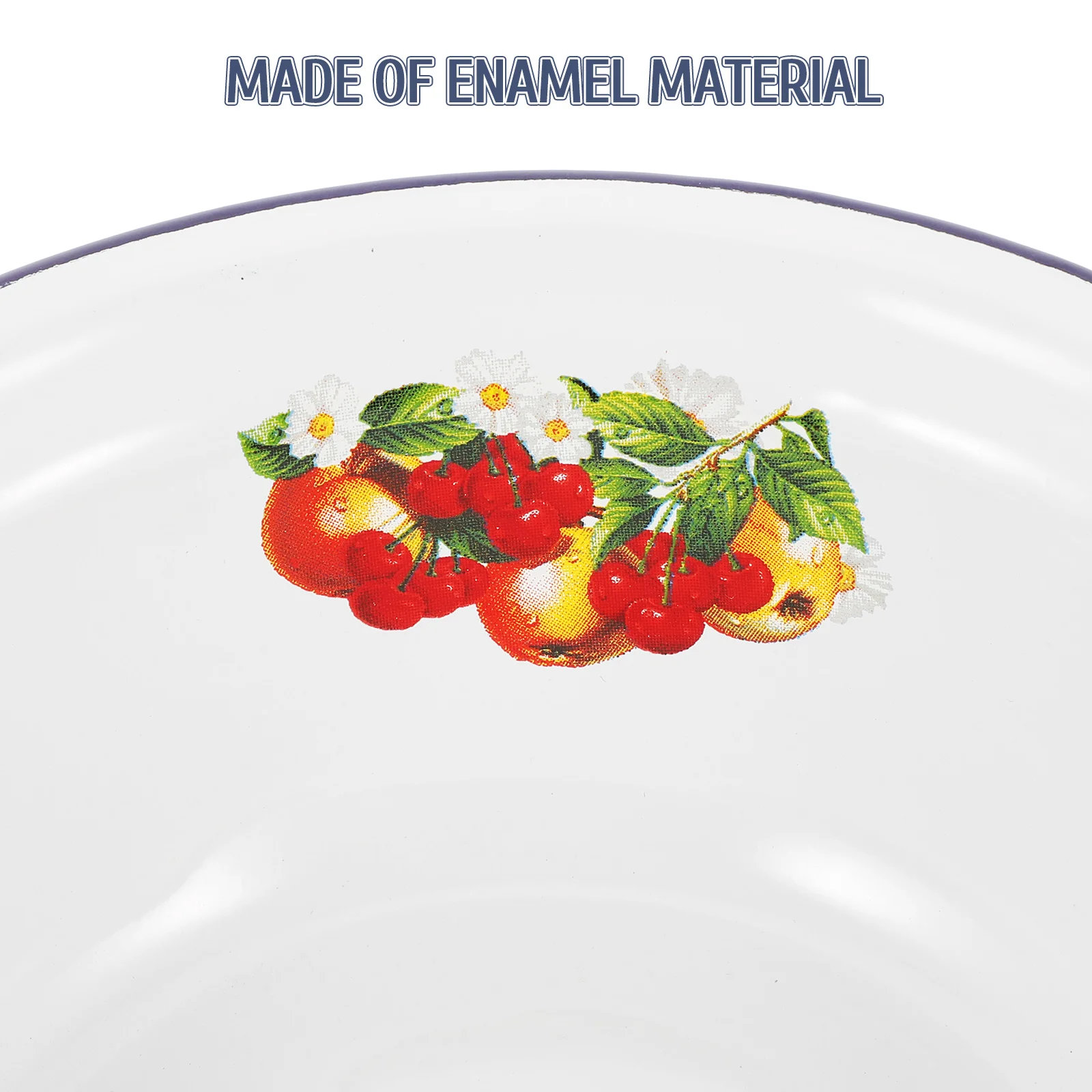 

2Pcs Enamel Soup Bowl Retro Household Food Serving Bowl Smooth Edge Noodle Salad Rice Kitchen Tableware Enamel Tableware