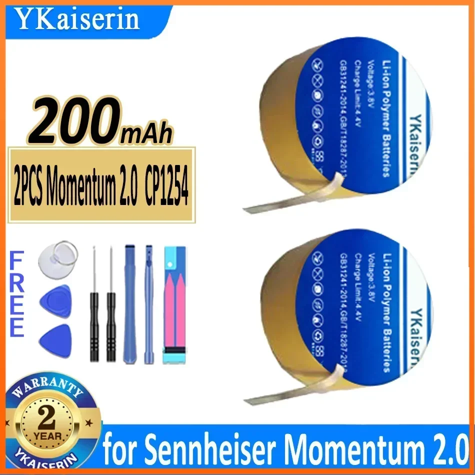 YKaiserin 200mAh Replacement Battery CP1254 1st 2nd 3rd Left Right for Sennheiser Momentum True Wireless 2 Headset Batteries